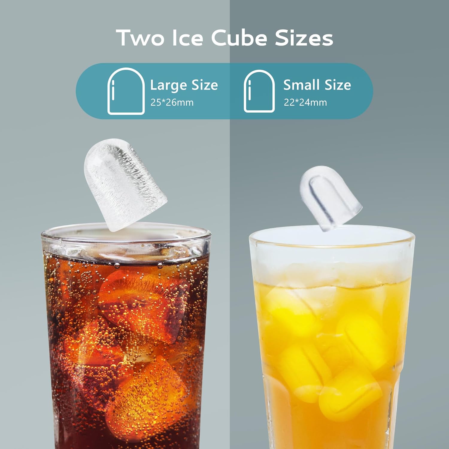 Ice Maker Machine Countertop Ice Cube Maker with Portable Handle, 9 Ice Cubes in 6 Mins, Self-Cleaning Compact Ice Maker 12 kg in 24 Hrs, with Ice Scoop and Basket for Home/Kitchen/Office/Bar