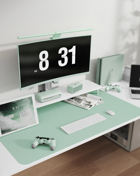 MOLMO Non-Slip Desk Mat, Waterproof Desk Pad Table Protector, Easy Clean Laptop Mat Large Mouse Pad Leather Writing Mat with Suede for Office /Home/Decor (Light Green, 60 x 35 cm)