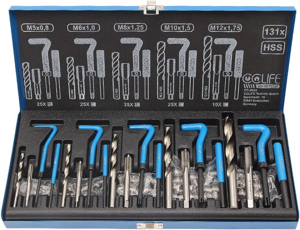 CCLIFE Helicoil Thread Repair Tool Kit M5 M6 M8 M10 M12