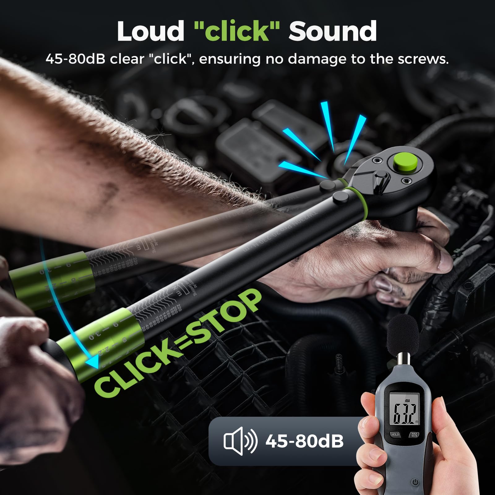 ETOOLAB 1/2 Torque Wrench Dual-Range【20-230Nm/10-170lbf-ft】±3% Precision, 72 Tooth Dual-Direction Adjustable Torque Wrench for Bicycle, Moto, Car Maintenance—3pcs