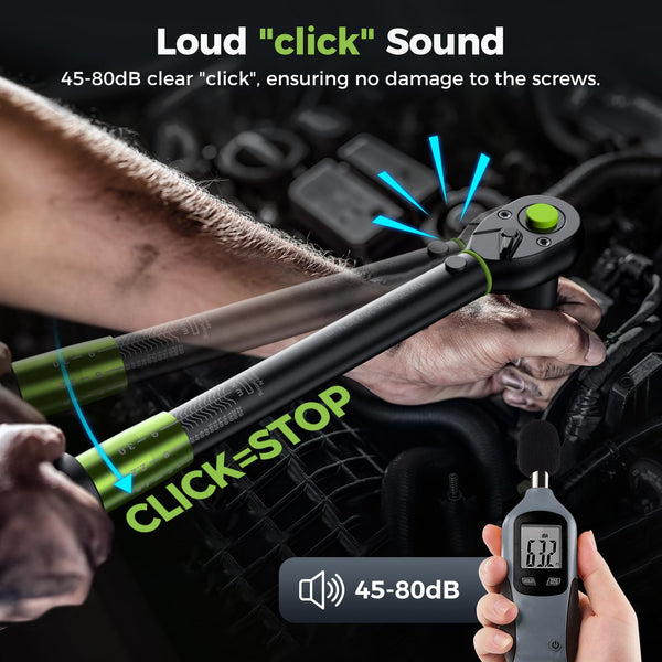 ETOOLAB 1/2 Torque Wrench Dual-Range【20-230Nm/10-170lbf-ft】±3% Precision, 72 Tooth Dual-Direction Adjustable Torque Wrench for Bicycle, Moto, Car Maintenance—3pcs