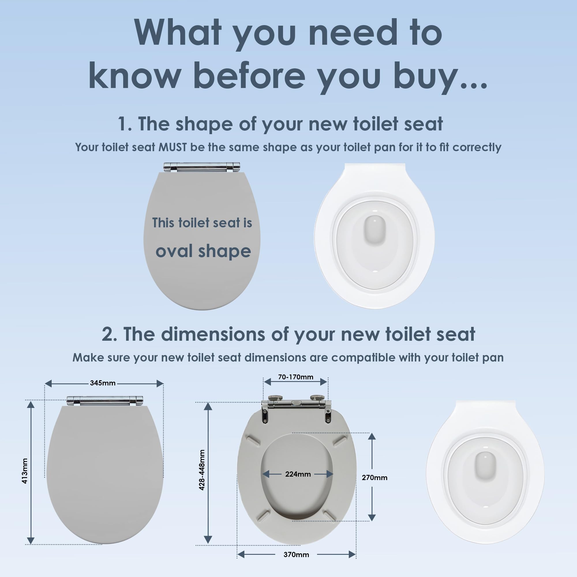 AQUALONA® Luxury Soft Close Toilet Seat - Moulded Wood - Stainless Steel Slow Close Hinges - Click, Lift & Clean Technology (Bamboo Toilet Seat)