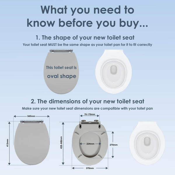 AQUALONA® Luxury Soft Close Toilet Seat - Moulded Wood - Stainless Steel Slow Close Hinges - Click, Lift & Clean Technology (Bamboo Toilet Seat)