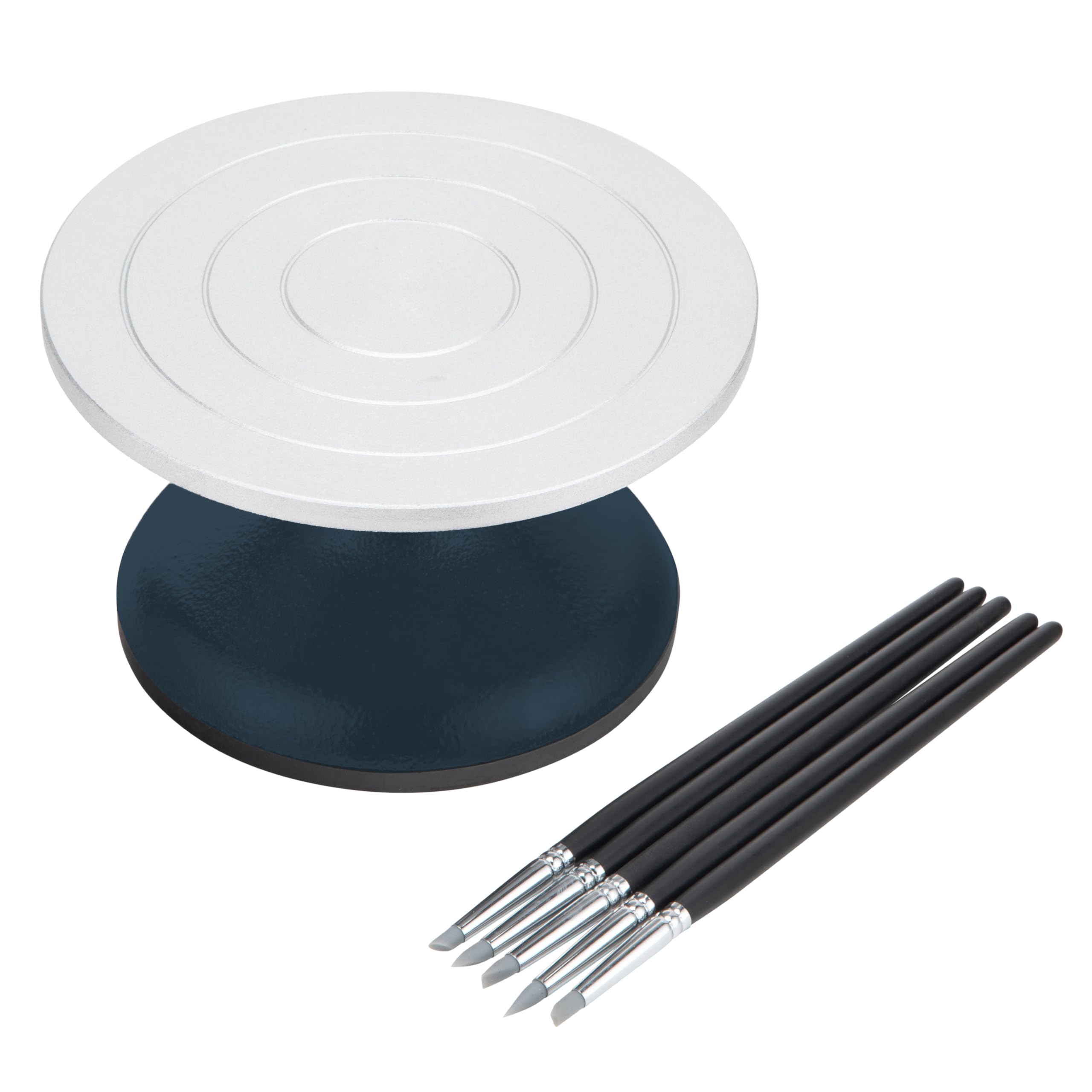 Agustu Pottery & Sculpting Wheel 18cm - Metal Banding Turntable with Ball Bearings, Non-Skid Base, Smooth Spinning - Ideal for Clay Ceramics, Cake