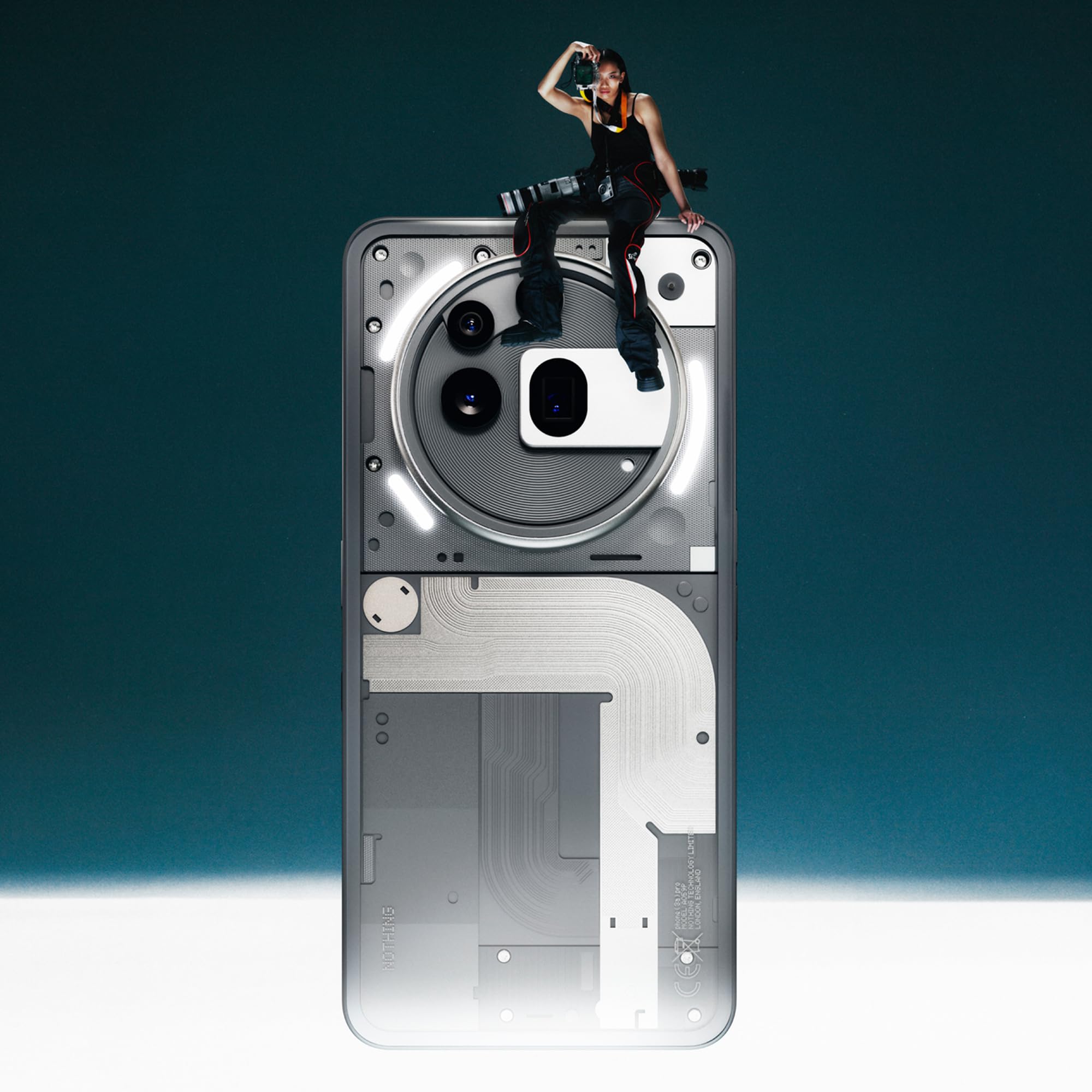 Nothing Phone (3a) 128 GB - mobile phone with 32 MP front camera, 30x ultra zoom - White + Nothing Ear (a) White