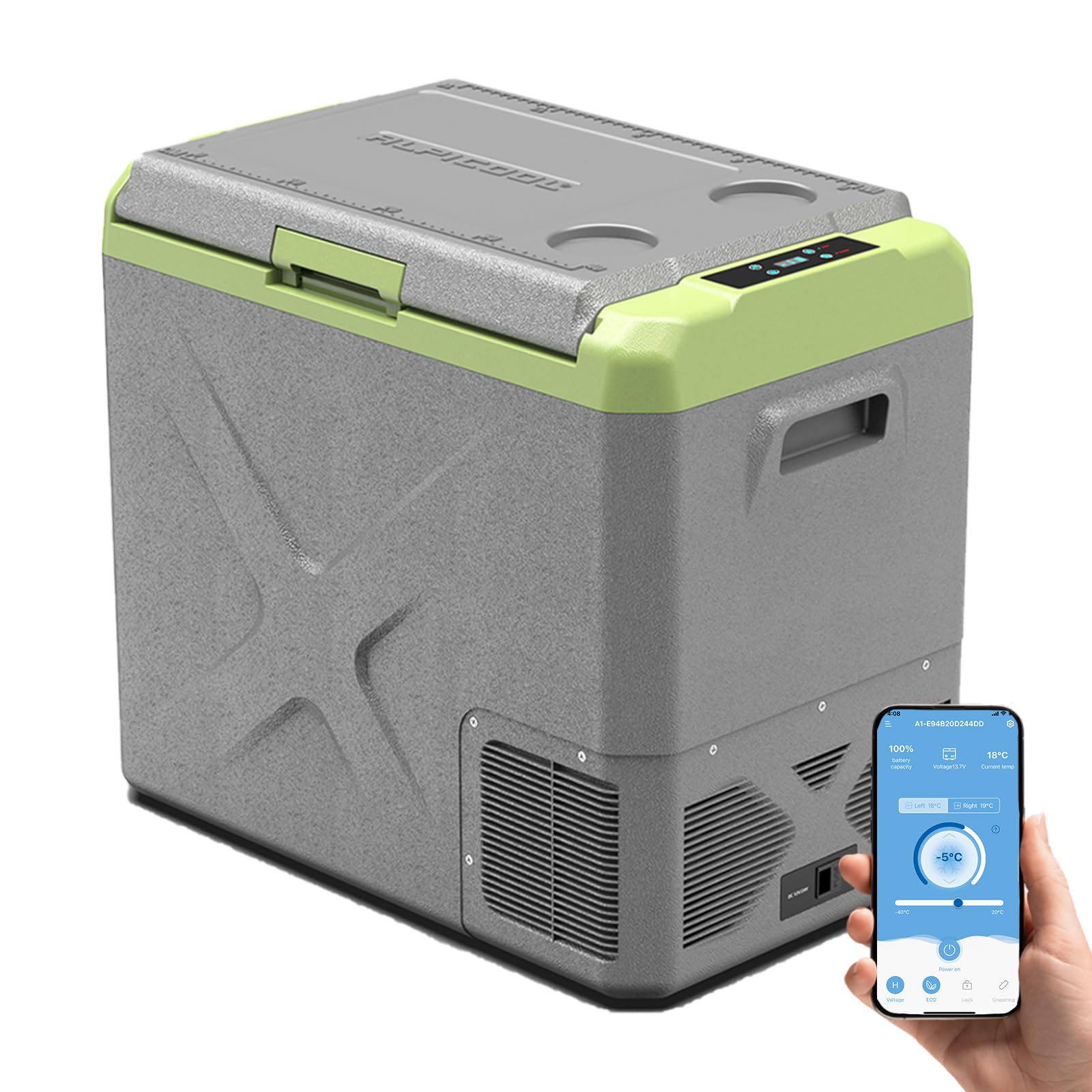 Alpicool GE30 30L Car Fridge Freezer Portable Compressor Car Refrigerator 12/24V Electric Cooler for Camping, Road Trip, Picnic, Down to -20℃