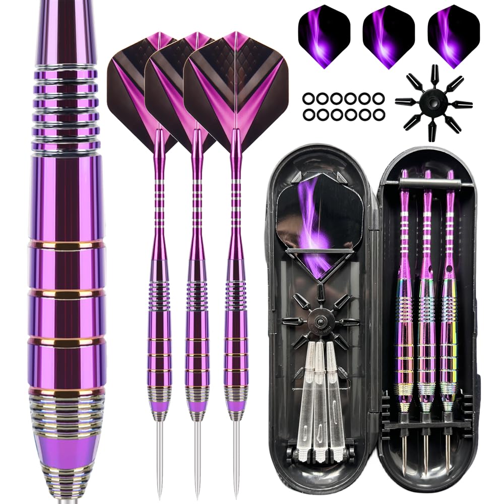 Steel Tip Darts Set,3 Pack Professional Dart with Aluminum Shafts and Darts Case