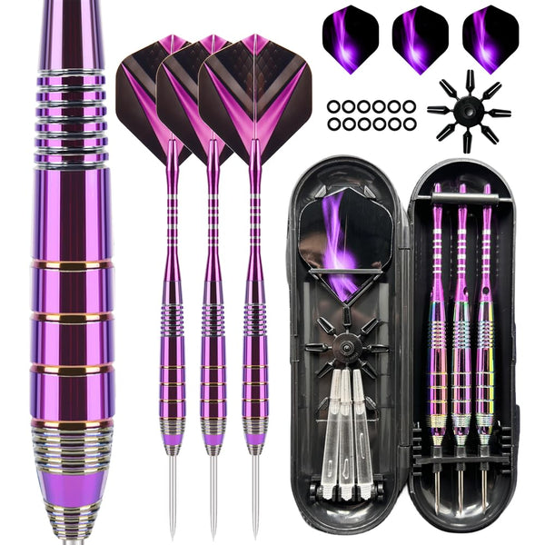 Steel Tip Darts Set,3 Pack Professional Dart with Aluminum Shafts and Darts Case