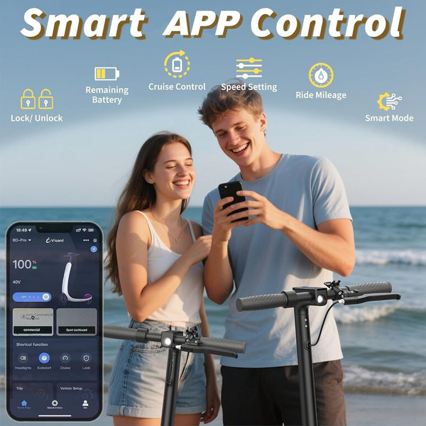 Electric Scooter, Electric Scooter Adult 350W with 25-35KM Range, Max Speed 25KM/H, 8.5" Solid Tire, Double Braking System for Adults and Teens