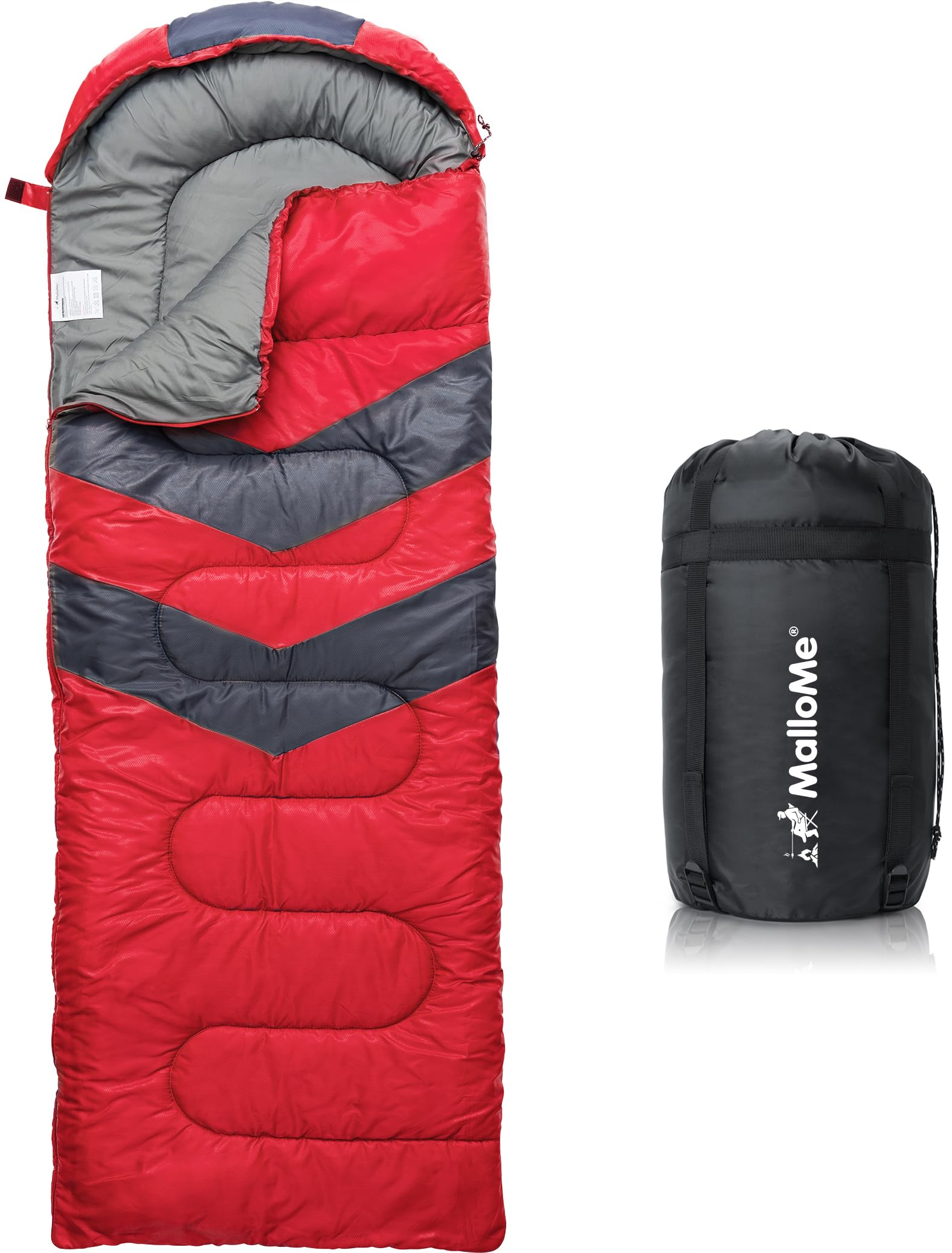 MalloMe Sleeping Bags for Adults & Kids Sleeping Bag 3-4 Season - Ultralight Backpacking Sleeping Bag Cold Weather & Warm, Lightweight Compact, Single Adult Girls Boys Winter Sleep Camping Accessories
