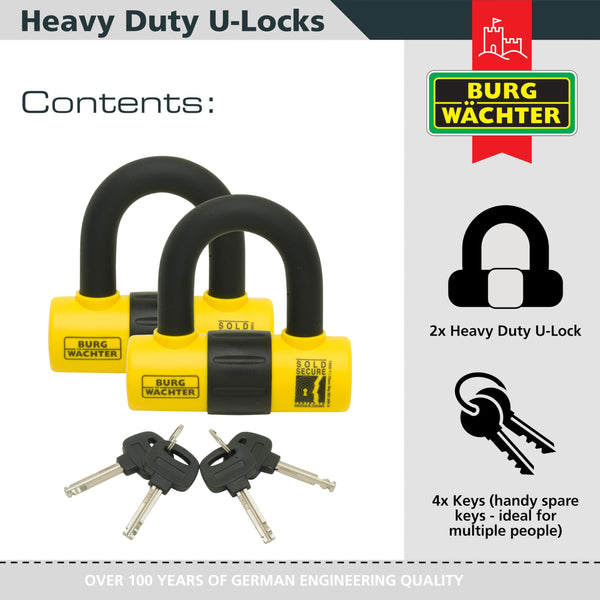 Burg-Wächter 100D Y Sold Secure Gold Motorbike, Single U Lock