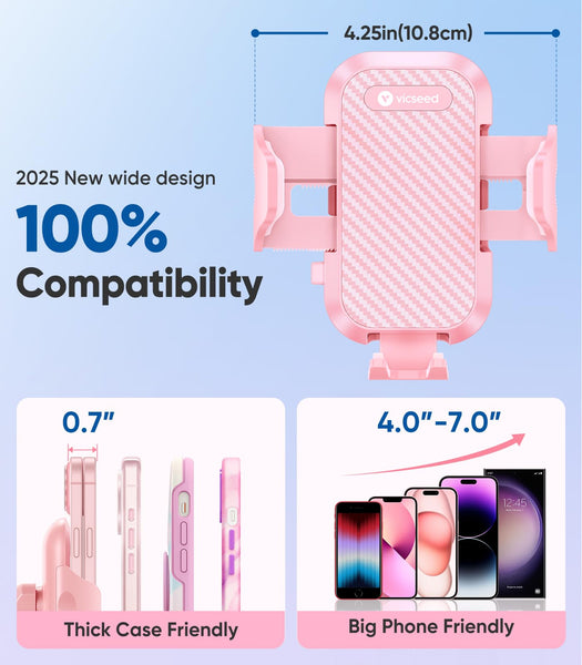 2025 BEST [Rally Racing-Grade] Car Phone Holder for Cars [88+LBS Strongest Suction] 3In 1 Dashboard Windscreen Vent Mobile Phone Holder for Car [Big phone & Thick Case Friendly] for iPhone Samsung