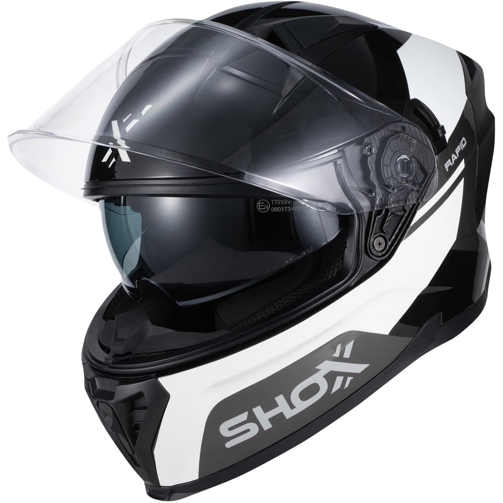 Shox Rapid Turbo Motorcycle Helmet ECE 22.06 Approved Unisex Full Face Street Motorbike Protective Crash Lid for Sport Touring and Road Bike Riding