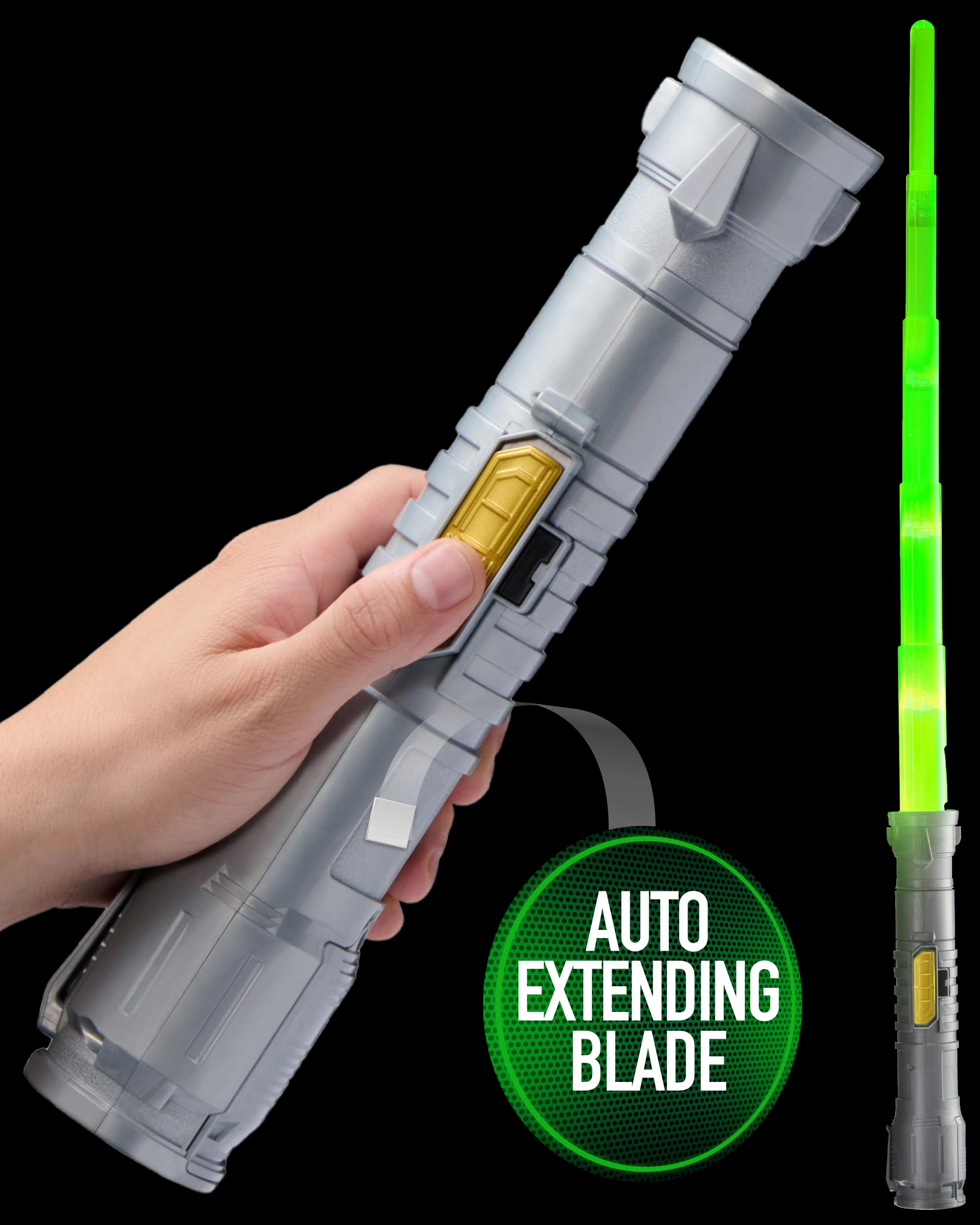 Power Saber: Green | Auto Extending 30" LED Energy Blade | With Motion Based Light and Sound Effects | Recommended Ages 6+
