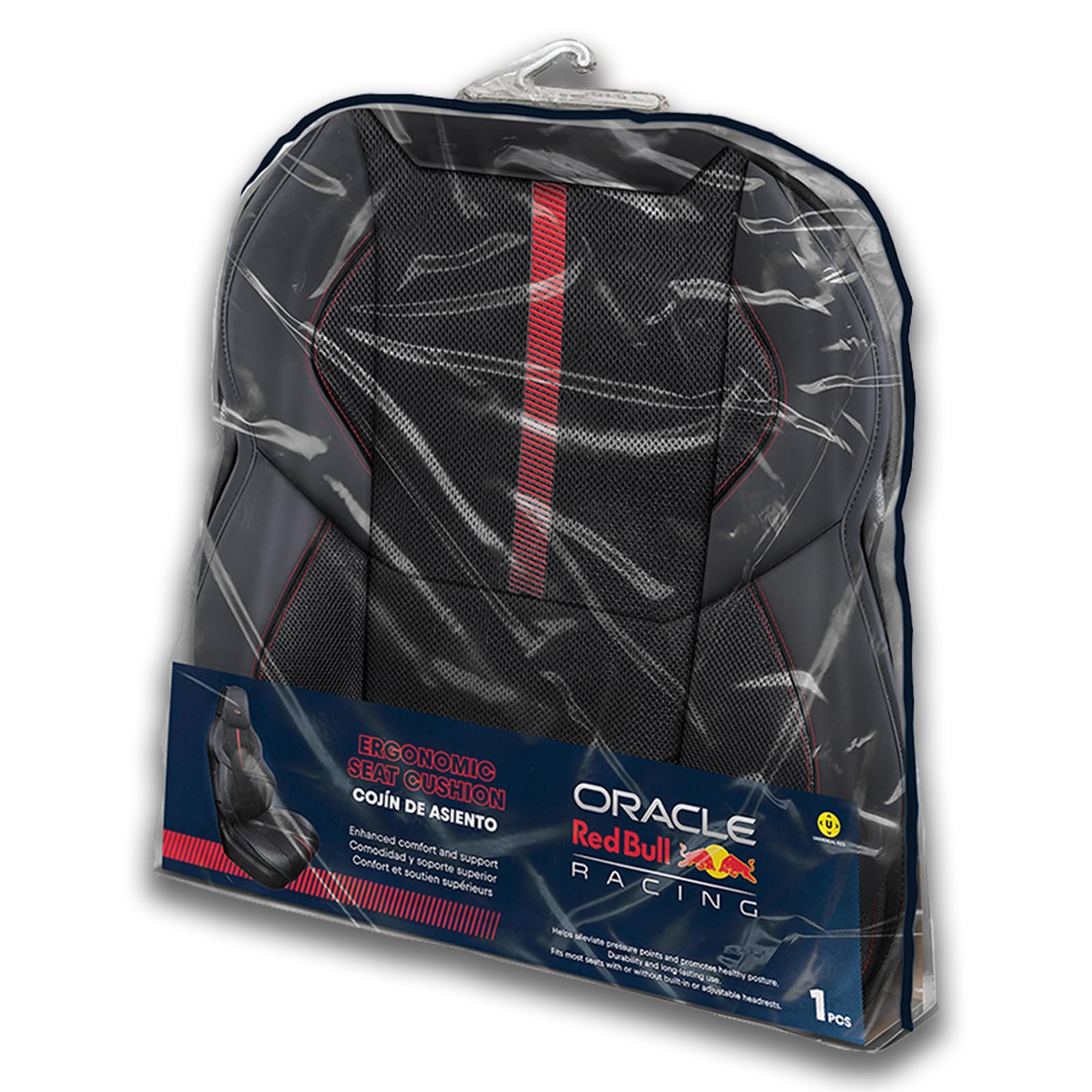 Xtremeauto Red Bull Racing Car Seat Cover – Universal Fit Seat Cover with Non-Slip Base & Elastic Strap, Red Power Bar Design, Cars, Office & Gaming Chairs (PowerBar Edition)