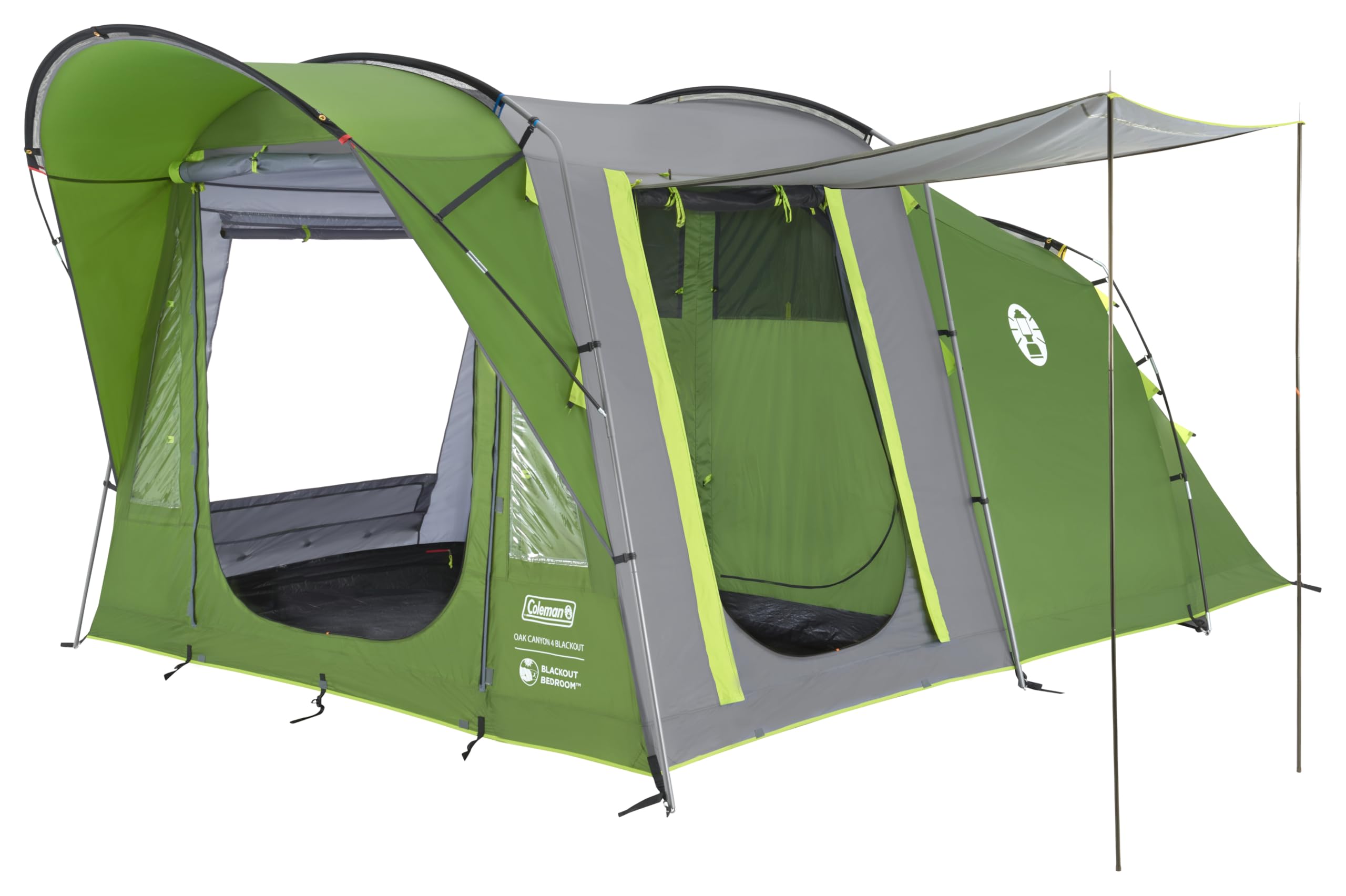 Coleman Oak Canyon 4 BlackOut Tent | 4 Man Family Tunnel Tent with 2 Special Darkened Bedrooms and Living area | 4 Person Camping Tent | 4500mm Waterproof | Sewn-in Groundsheet