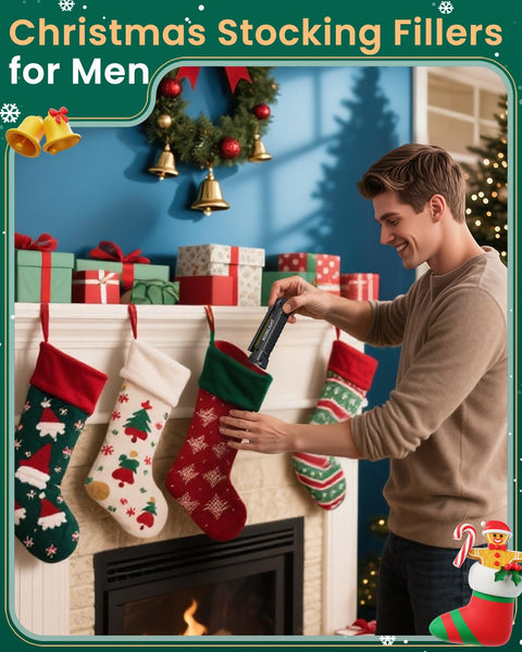 Coquimbo Work Light Christmas Stocking Fillers Gifts for Men Him, LED Torch Rechargeable Inspection Lamp Mechanic Emergency BBQ Light 360° Rotate with Magnetic Base and Hook (2 Pack, Black)