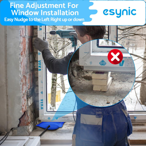 eSynic 3Pack Air Wedge Pump up Bag Inflatable Wedge Winbags Smooth TPU Air Bags for Lifting Door Air Wedge Door Lifter Pump Load-Bearing 297 Pounds/134KG with 4 Plastic Wedges-Blue