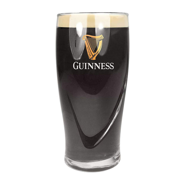 Guinness Official Merchandise Embossed Pint Beer Glass (Set of 4), 568ml