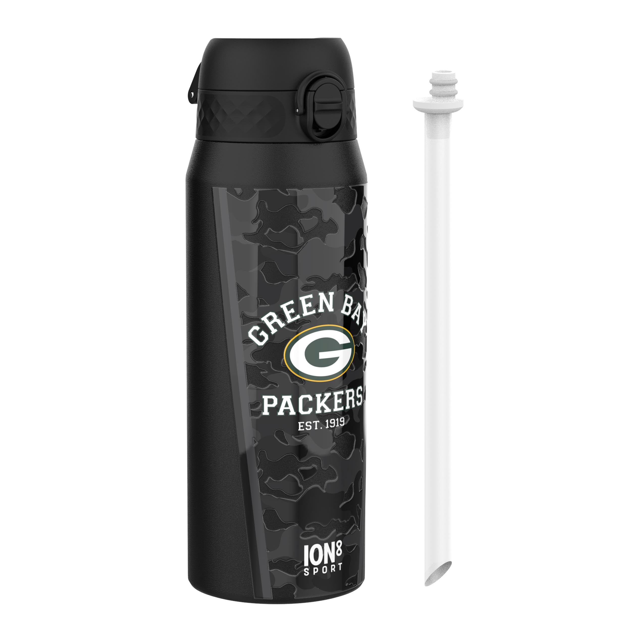 Ion8 NFL Jaguars Lightweight Steel Water Bottle, 600 ml/20 oz, Non-Insulated, Leak Proof, Easy to Open, Secure Lock, Dishwasher Safe, Flip Cover, Fits Cup Holders, Metal Water Bottle