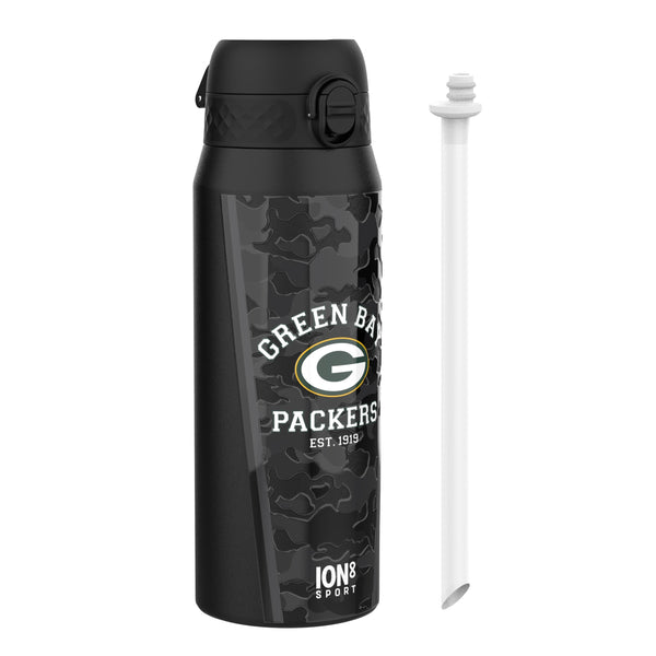 Ion8 NFL Jaguars Lightweight Steel Water Bottle, 600 ml/20 oz, Non-Insulated, Leak Proof, Easy to Open, Secure Lock, Dishwasher Safe, Flip Cover, Fits Cup Holders, Metal Water Bottle