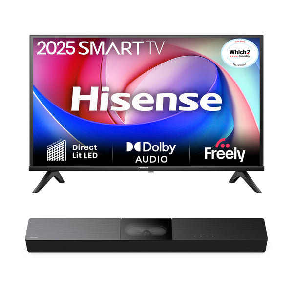 Hisense 40" 40E4QTUK FHD LED TV with Freely - Direct Lit LED, Dolby Audio, Natural Colour Enhancer, Games Mode, Sports Mode with Freely, Disney +, YouTube, Netflix