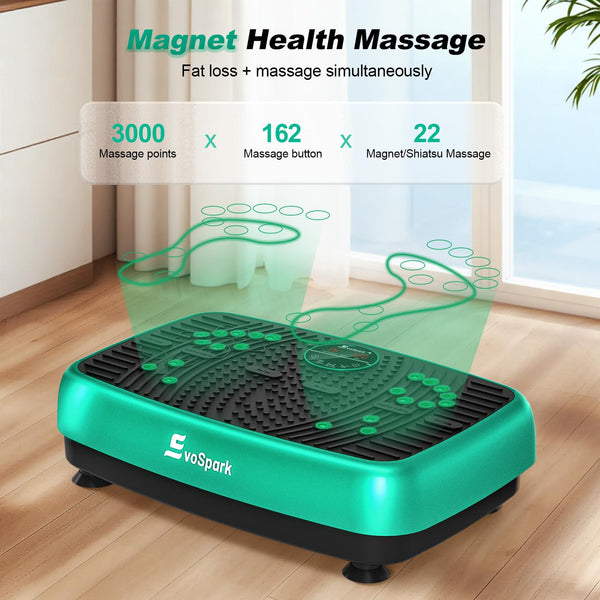 EvoSpark Vibration Plate, Vibration Plate Exercise Machine with 2025 High-Performance Dual Motor, 120 Adjustable Speeds, 450 Lbs Capacity Vibrating Plate for Lymphatic Drainage & Weight Loss