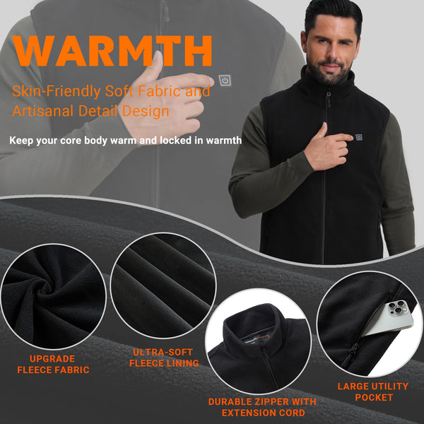 Heated Gilet for Men Women(Power Bank Included), Heated Vest with 3 Temperature, Heated Body Warmer Heated Jacket for Outdoor