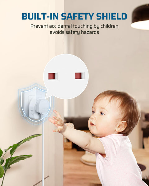 DEWENWILS Remote Control Plug Socket, 13A/3120W Heavy Duty Wireless Light Switch, 30m/100ft Long Range, Programmable for Bedroom, Garbage, 3 Pack Sockets and 1 Remote