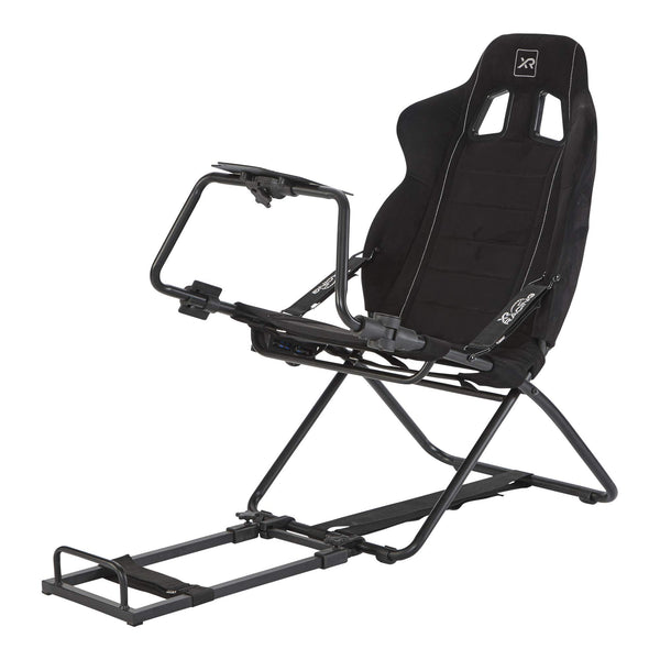 X-Rocker CHICANE Racing Sim Cockpit Racing Chair, Racing Rear Seat Frame for Steering Wheel Stands, Driving Simulation Chair with Adjustable Sliders and Adjustable Height for Racing Rig - BLACK