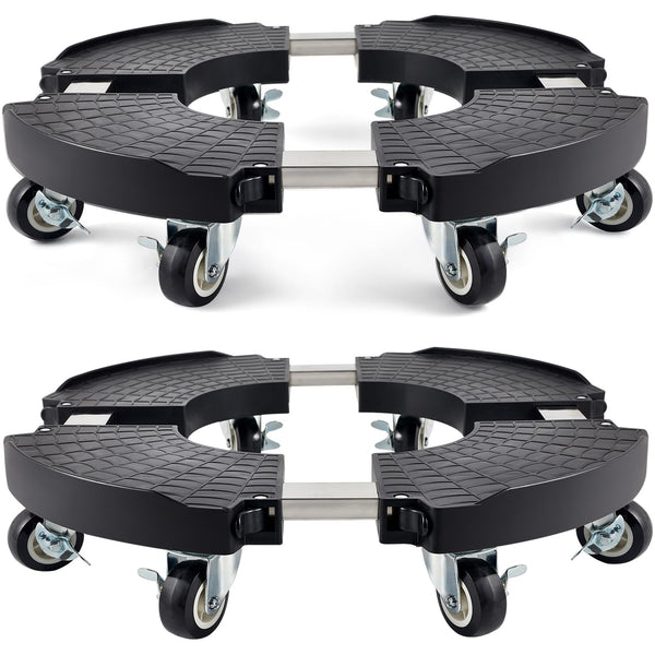 2 Pack Plant Caddy with Wheels Heavy Duty, Plant Trolley with 8 Lockable Casters, Plant Stand with Wheels Heavy Duty Adjustable 15"-21", 330lbs