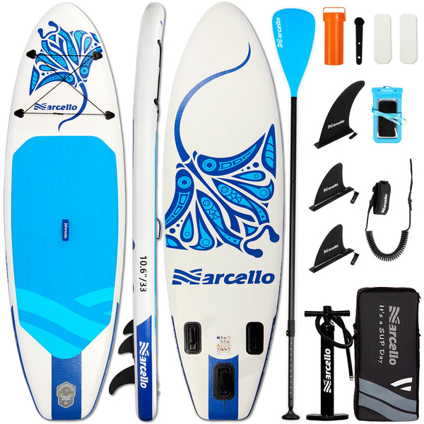 Inflatable Stand UP Paddle Board, 10’6 x 33” x 6” Paddle Board with Backpack, Pump, non slip Mat, Phone Case Ultra-Light Paddle Boards for Adults