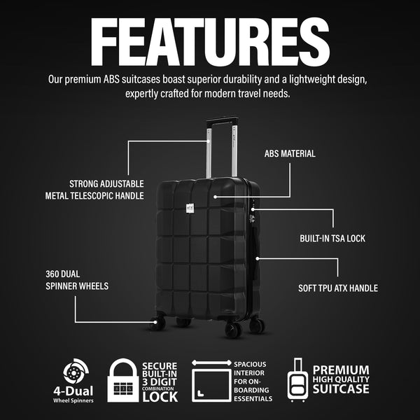 ATX Luggage Suitcase Large on 4 Dual Spinner Wheels Super Lightweight ABS Hard Shell Hold Check in with Built-in TSA Lock (Orange, 110 Liter)
