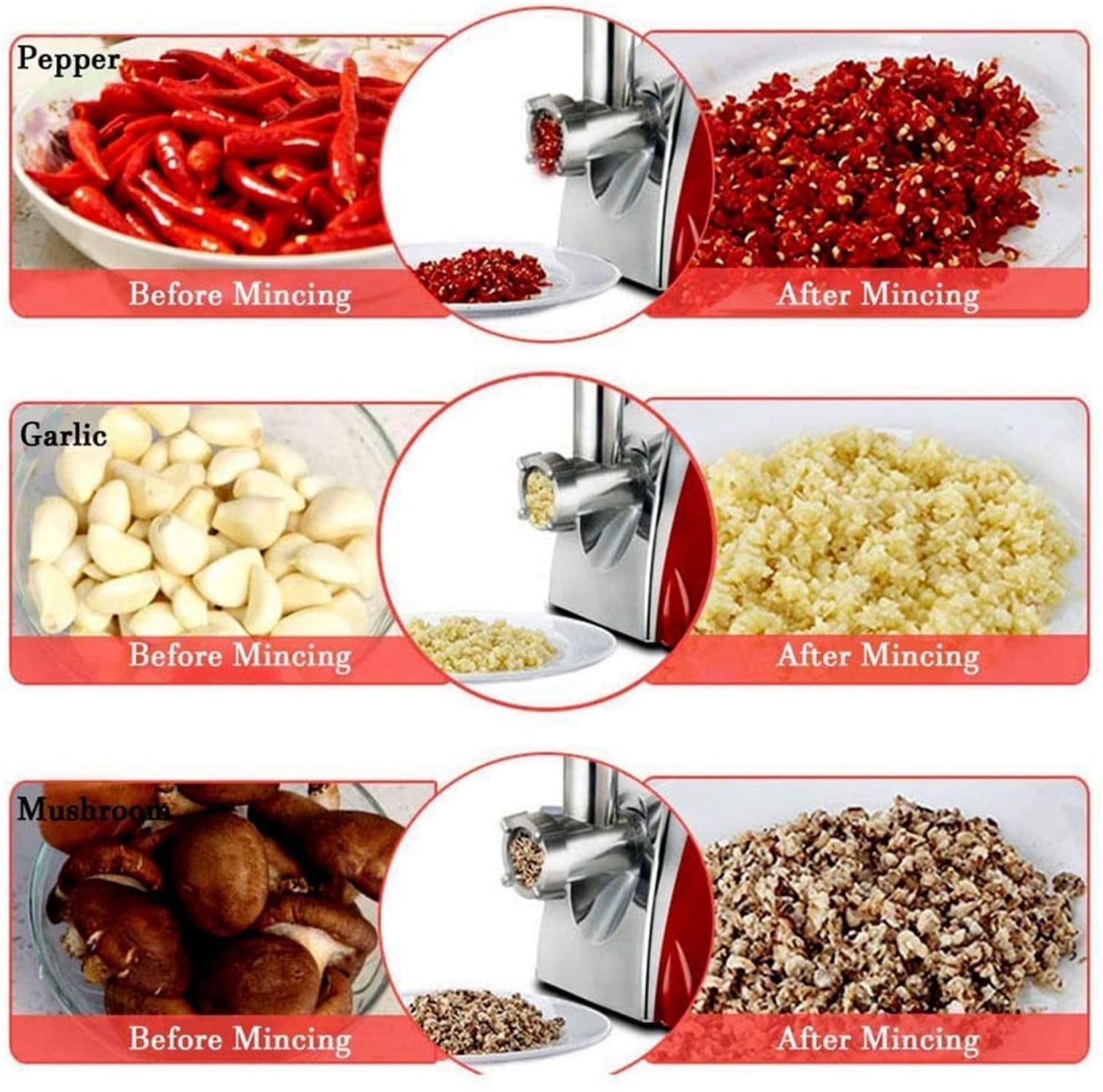 Electric Meat Grinder and Duty Household Sausage Maker Meats Mincer Food Grinding Mincing Machine with Kibbe Attachement  Powerful 2800W Copper
