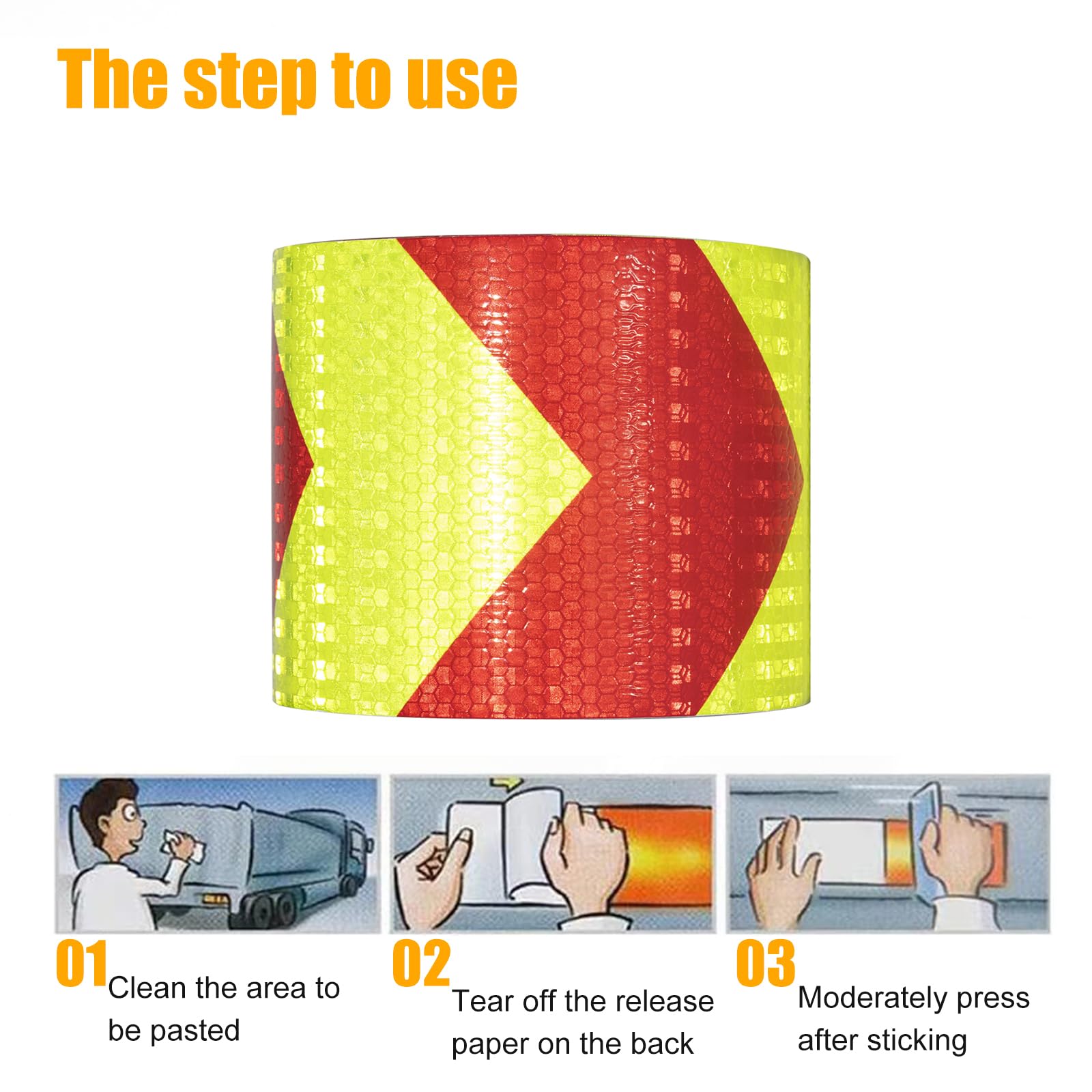 XFXIA Reflective Tape - Yellow & Black, 10cm x 20m, Waterproof, Self-Adhesive Warning Tape for Vehicles, Cars, Trailers, Outdoors