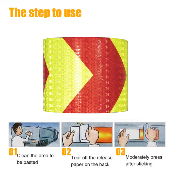 XFXIA Reflective Tape - Yellow & Black, 10cm x 20m, Waterproof, Self-Adhesive Warning Tape for Vehicles, Cars, Trailers, Outdoors