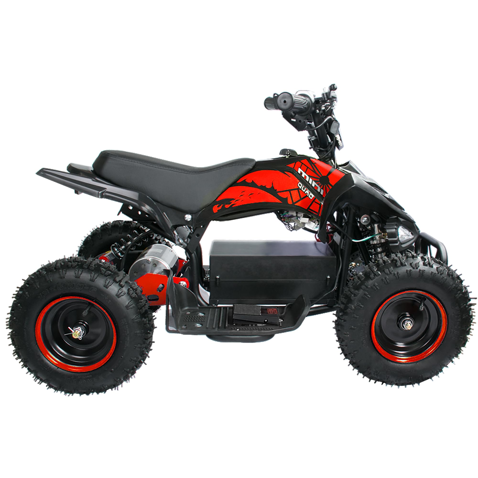 Zorax 36V 1000W Yellow 6'' Tyre Battery Powered Kids Mini ATV Quad Bike (Foot Brake - 3 Speeds - LED Light - Forward/Neutral/Reverse - CE Approved - MAX Capacity: 65KGS) Children's Electric Ride on