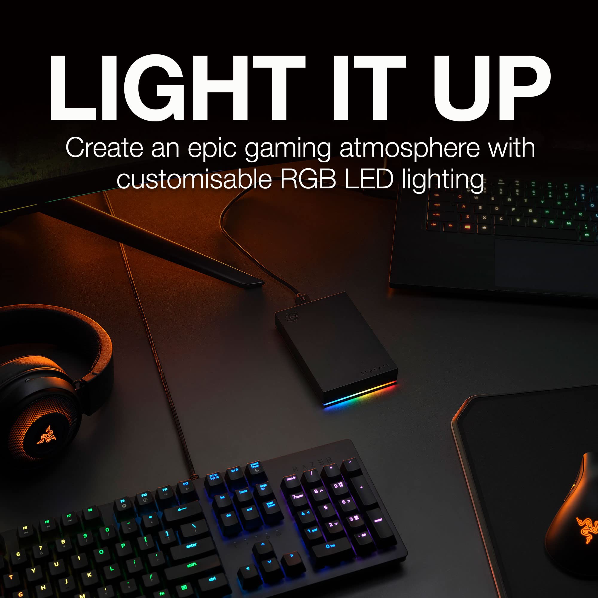 Seagate Game Drive for PS4/PS5 5TB, External HDD, USB 3.0, Officially Licensed, Blue LED, incl 2 weeks Playstation+ (STLV5000202)