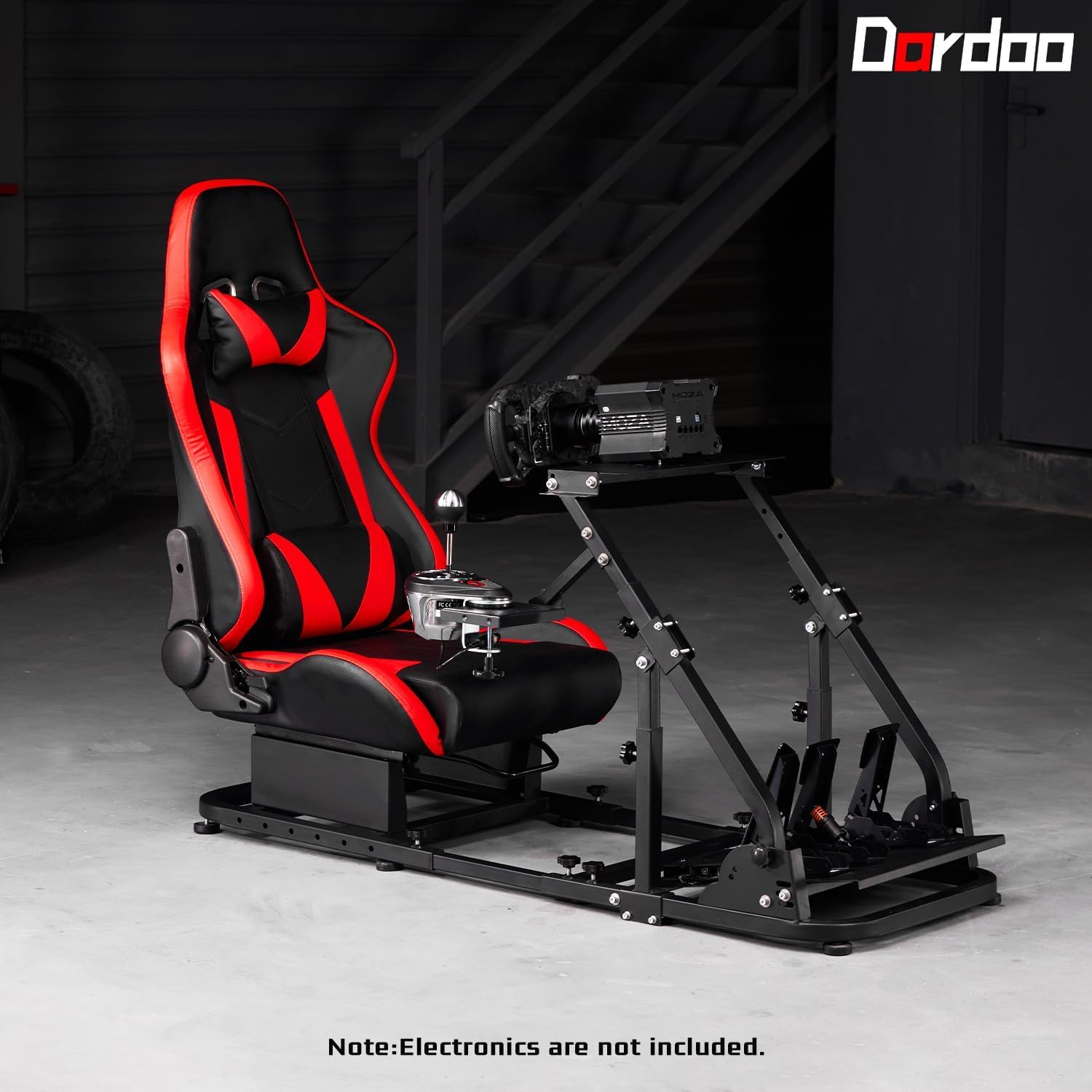 Dardoo G923 Racing Simulator Cockpit Frame with Comfortable Seat Fits for Logitech/Thrustmaster/Fanatec G27 G29 G920 T300RS, Steering Wheel Stand, Not Include Steering Wheel, Pedal and Handbrakel