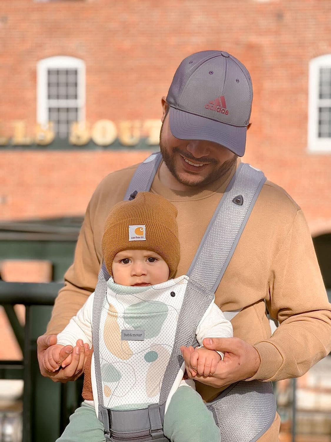 Bebamour Baby Carrier Newborn to Toddler Baby Carrier Hipseat 0-36Months with Head Hood, 3 PCS Teething Pads, Waist Extender, Grey