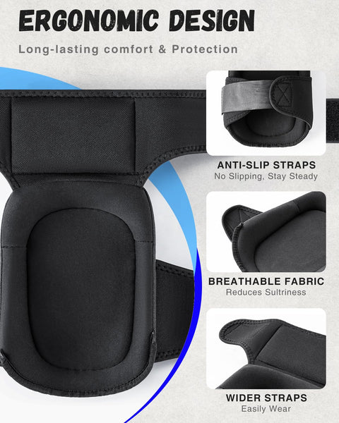 IPSXP Professional Knee Pads for Work,Gardening & Construction Knee Pads for Men and Women with Thick Double Gel Cushion, Strong Adjustable Non-Slip Straps,1 Pair