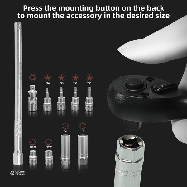 Torque Wrench 1/4 Bike Torque Wrench 1-25nm Torque Wrench Set 63ps with 100mm Extension bar and Socket