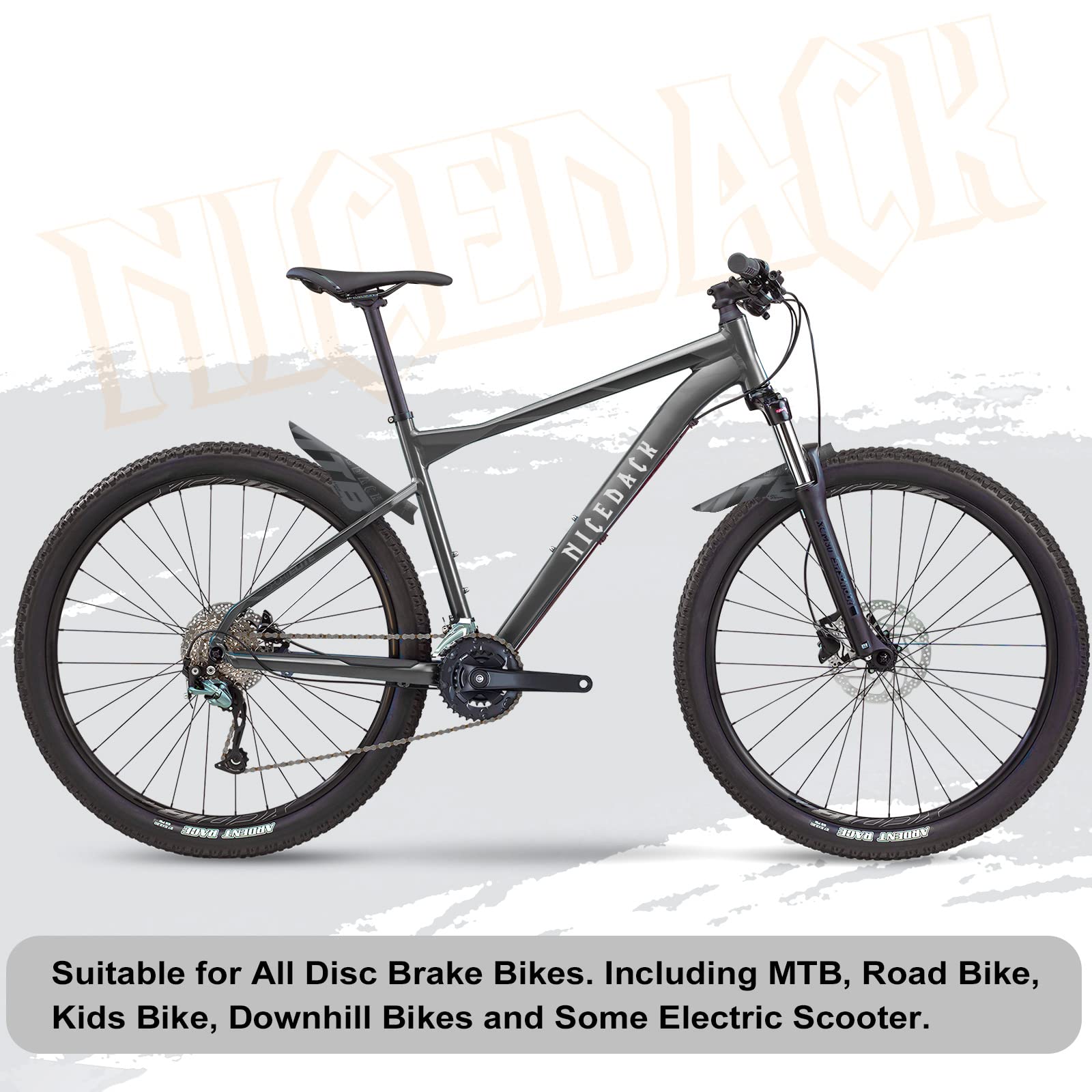 NICEDACK Mudguards Mountain Bike, 2 Pieces Mudguard Fit 20-29 Inch MTB Mudguard Front and Rear Compatible Bicycle Splash Guard