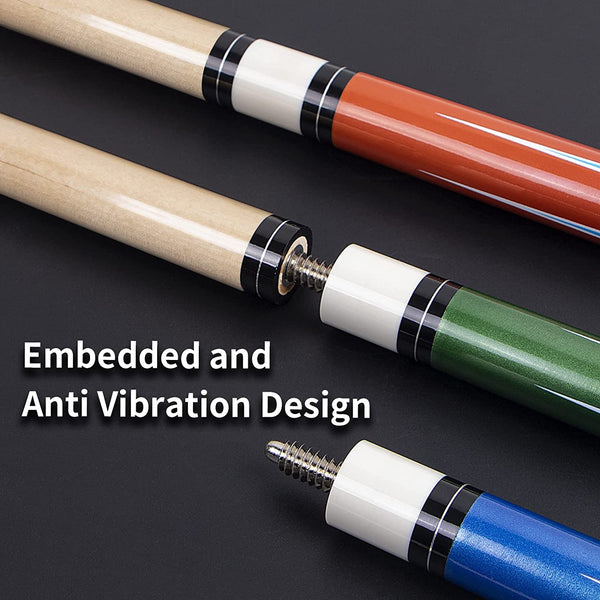 Horse Pool Cue Sticks Set of 4, 58 Inch Billiard Cue Pool Cue Sticks, 13 mm Tips for Billiard Table Sport