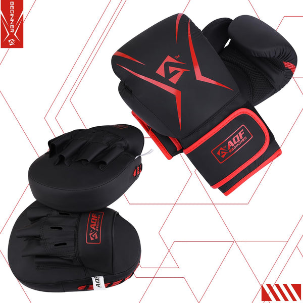 AQF Kids Boxing Gloves and Pads Set- Junior Boxing Gloves and Pads- Kids Boxing Set For Kickboxing & MMA Muay Thai Punching Glove With Curved Boxing