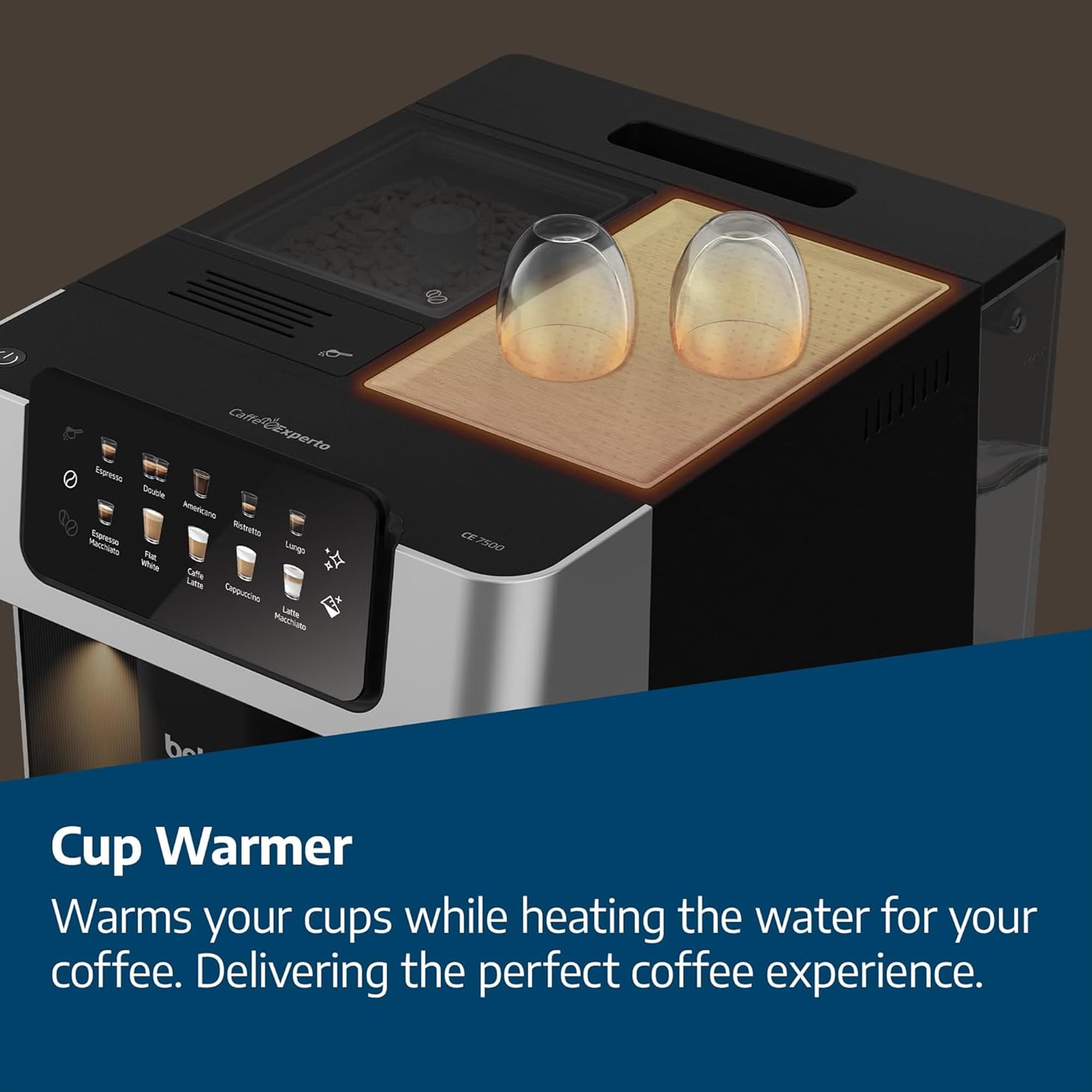 Beko Bean to Cup Coffee Espresso Machine CaffeExperto CEG7304X | Milk Jug | Colour Touch Screen Panel | 19 Bar Pressure, 2 Coffee Nozzles | Fully Automatic, Silver