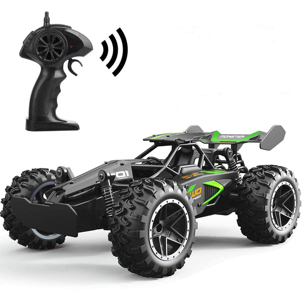 SZJJX Remote Control Cars – 2.4GHz High-Speed RC Car for Kids, 15KM/H+ 2WD Off-Road Car with 2 Rechargeable Batteries, Electric Remote Control Truck Toy for Boys & Girls Gifts (Green)