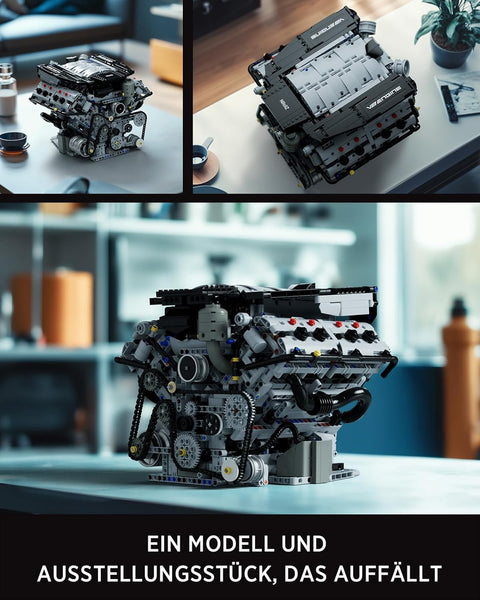 V8 Engine Building Set, Exclusive Advanced Collector's Engine Model to Build, Physical Science Experiment Toy for Adults, Home or Office Décor, Collectible Gifts (2725 PCS, NF10287)