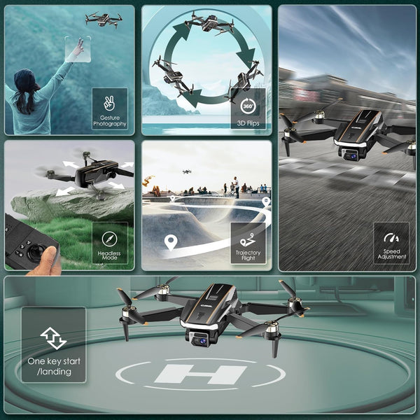 2650 ft Control Range Super Endurance Foldable Drone with Camera for Beginners–60+ min Flight Time, WiFi Quadcopter with 4K HD Camera, Brushless Motor, Auto Hover, Follow Me (3 Batteries)
