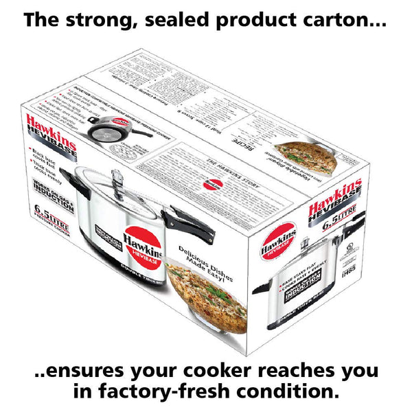 Hawkins Hevibase Induction Compatible Pressure Cooker, 6.5 Litre, Silver (IH65)